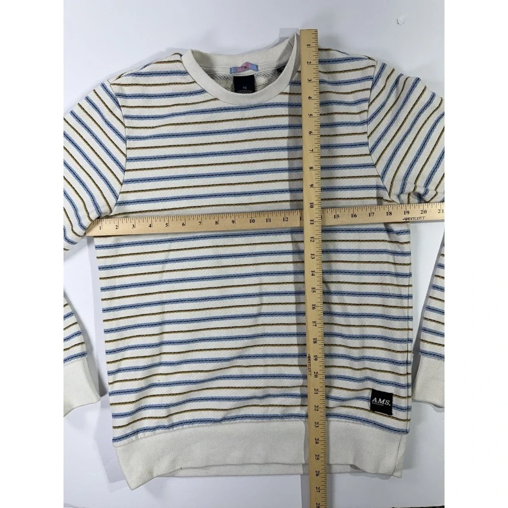Scotch & Soda AMS Crewneck Sweatshirt Striped Knit Pullover Mens Medium‎